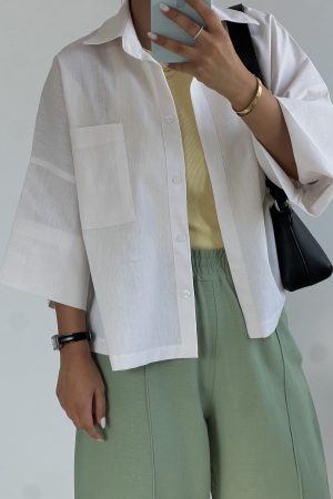 شومیز لینن باکسی