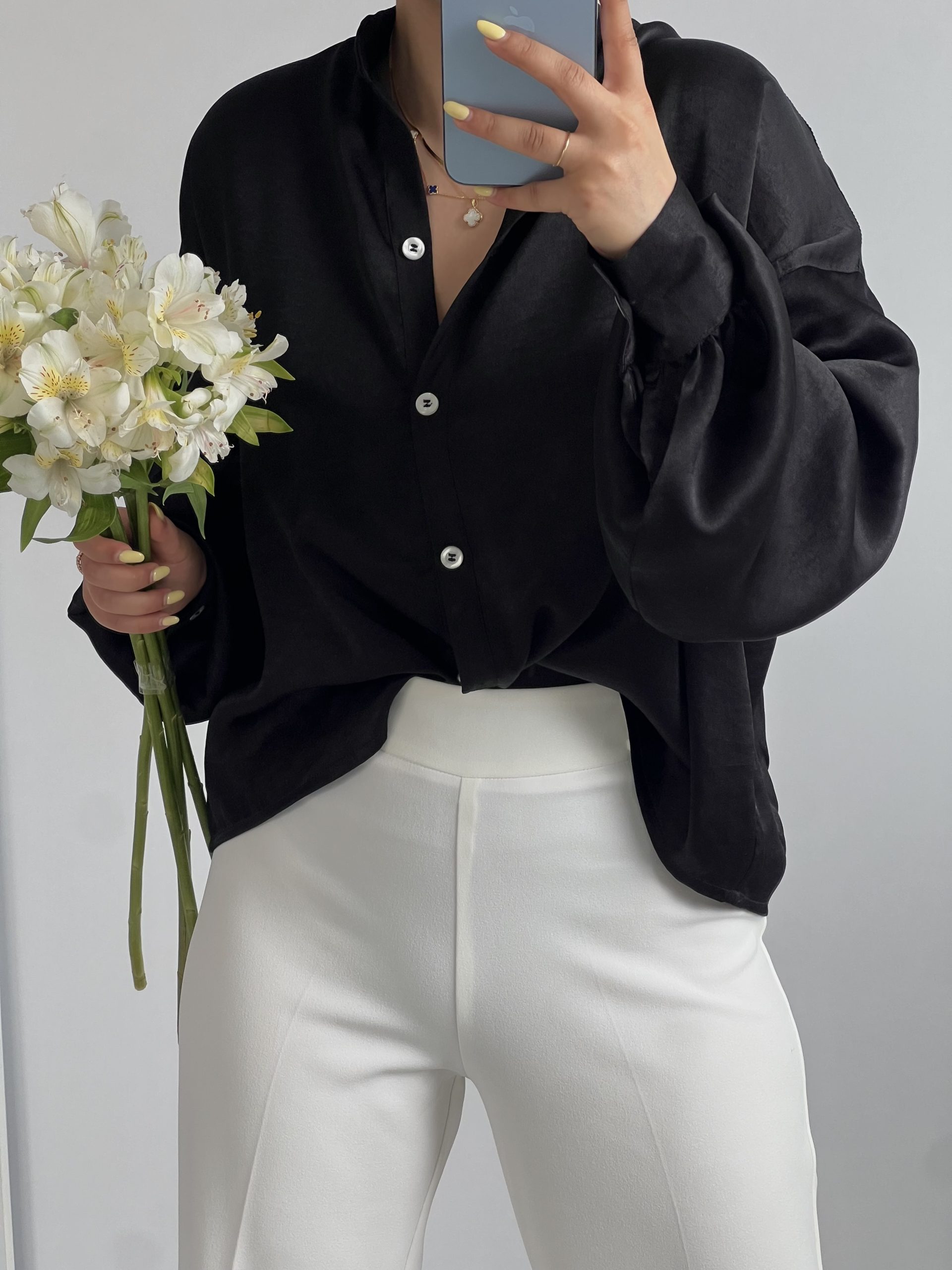 شومیز مشکی چمان - Image 2