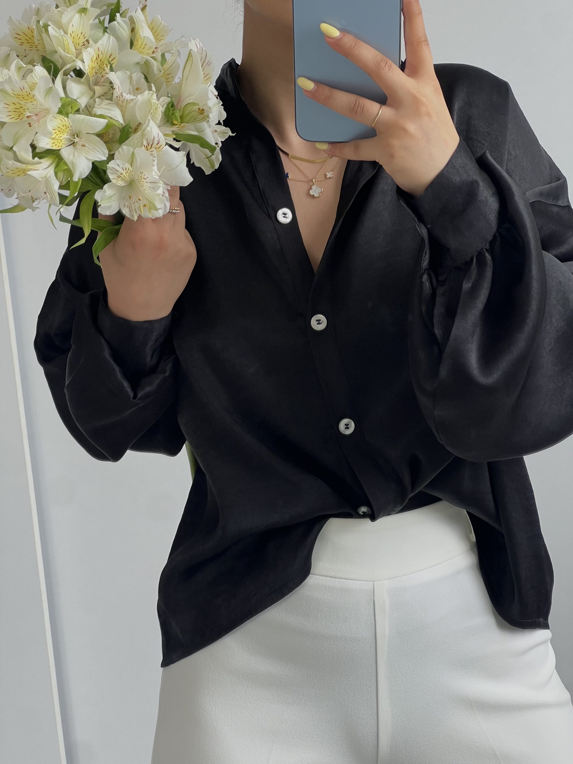 شومیز مشکی چمان