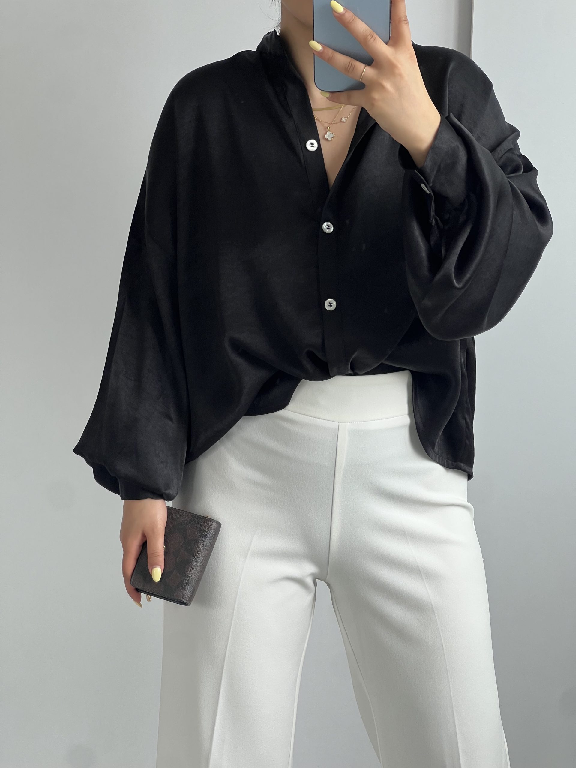 شومیز مشکی چمان - Image 4