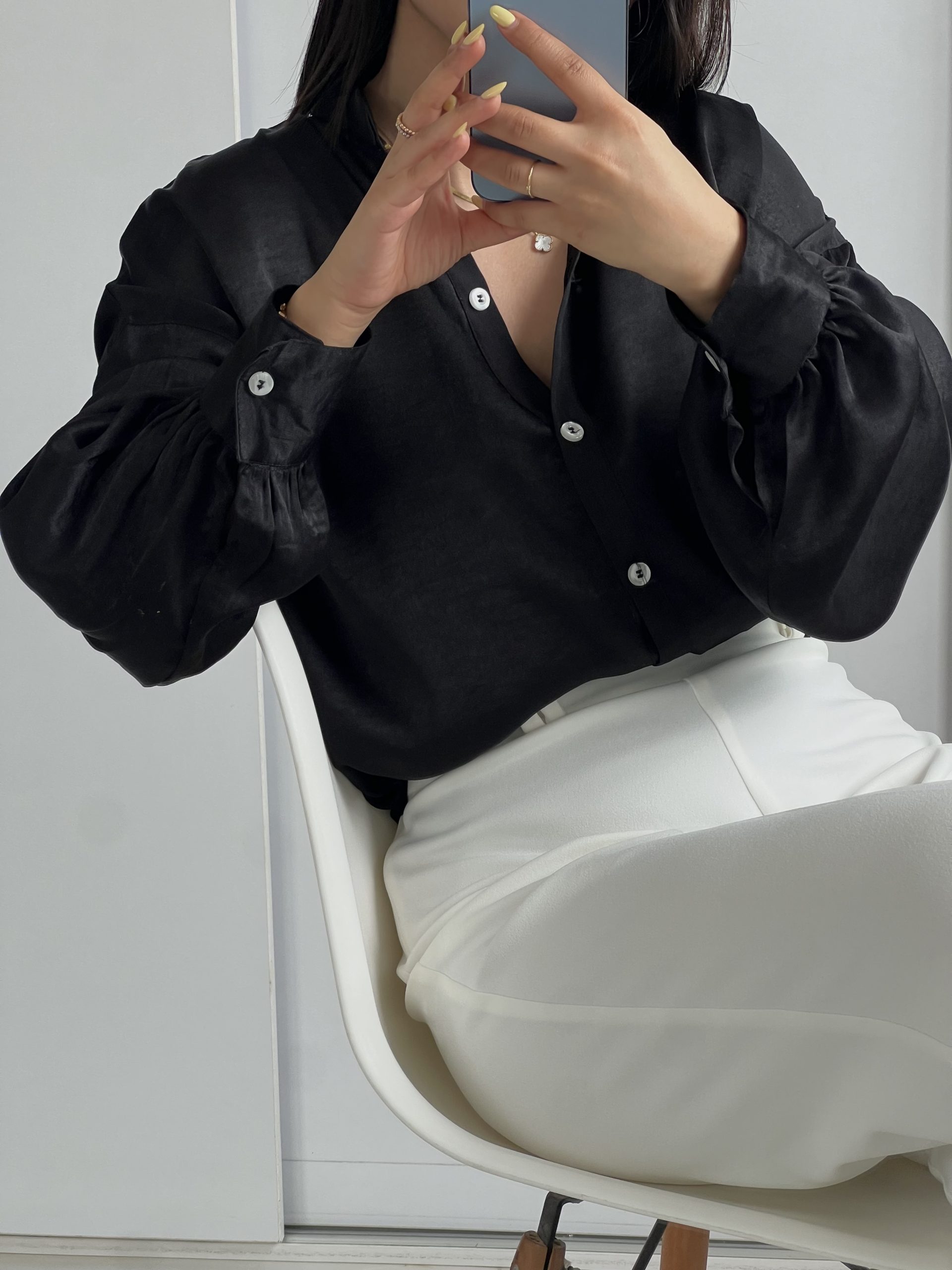 شومیز مشکی چمان - Image 5