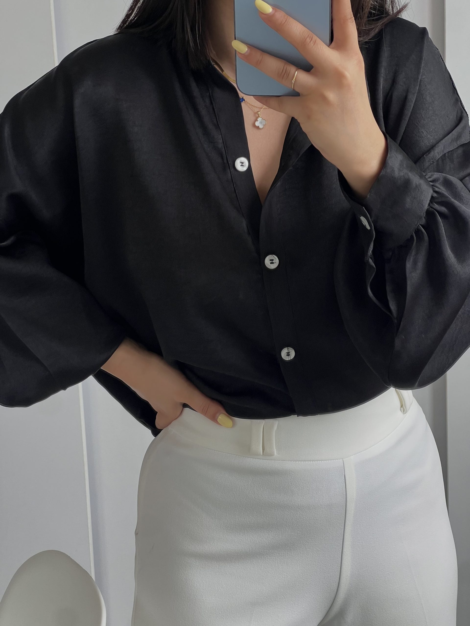 شومیز مشکی چمان - Image 3